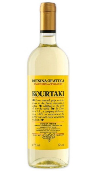 Retsina Kourtaki of Attica - bílé řecké víno - 0.75L