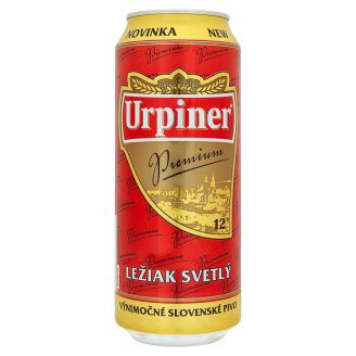 Urpiner 12 %- světlý ležák - plech - Slovenské pivo - 0.5L