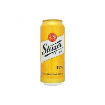 Steiger 12 % - světlý ležák - plech - Slovenské pivo - 0.5L