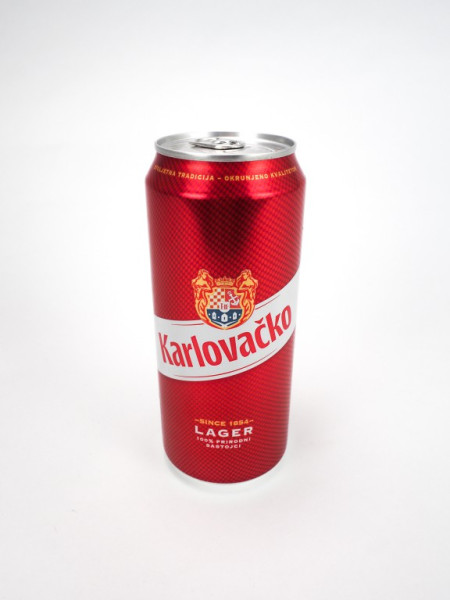 Karlovačko 5% - světlé chorvatské pivo - plech - 0.4L