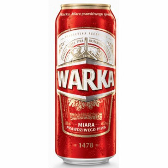 Warka piwo 5.2% - Plech - polské pivo - 0.5L