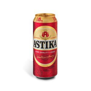 Astika pivo 4.3% - plech - bulharské pivo - 0.5L