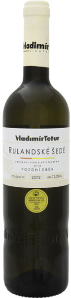 Rulandské šedé - pozdní sběr - bílé polosuché - vinařství Tetur - 0.75L