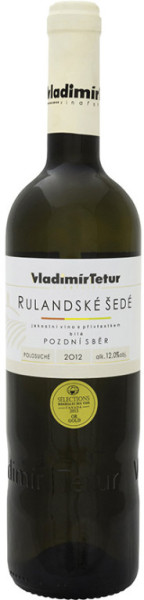 Rulandské šedé - pozdní sběr - bílé polosuché - 11,5% - vinařství Tetur - 0.75L