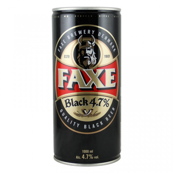 Faxe Black 4.7% - světlé pivo - Dánsko - 1.0L
