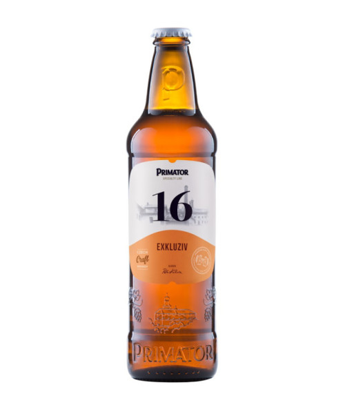 Primátor Exluziv 16° - speciální světlé pivo 7.5% - pivovar Náchod - 0.5L