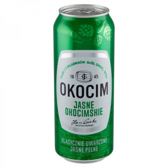 Okocim jasné piwo 5.2% - plech - polské pivo - 0.5L