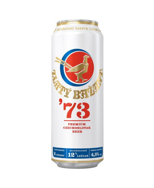 Zlatý bažant 1973 12° - světlý ležák 4.5% - plech- Slovenské pivo - 0.5L