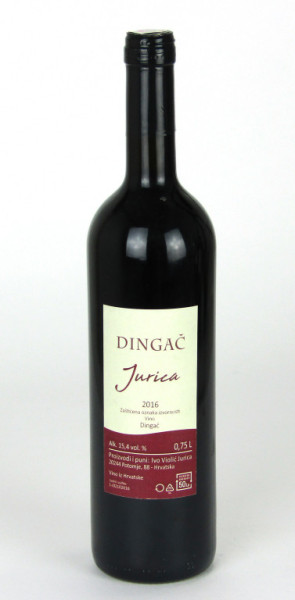 Dingač Jurica 2016 - červené suché víno - Jurica - 15,4% - chorvatské víno - 0.75 l
