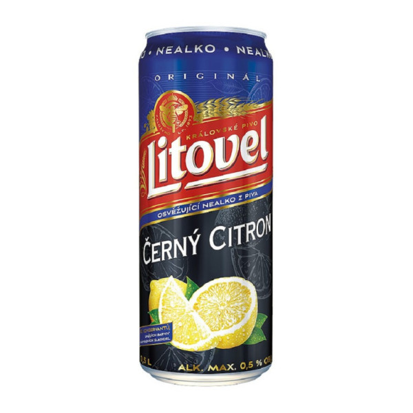 Litovel černý Citron - nealko pivo - pivovar Litovel - Plech - 0.5L