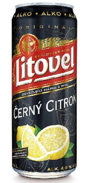 Litovel černý Citron - alko pivo - pivovar Litovel - Plech - 0.5L