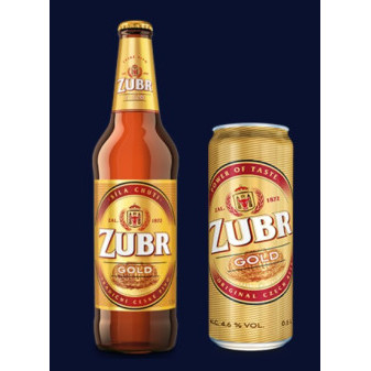 Zubr Gold - světlé výčepní pivo - pivovar Zubr - 0.5L