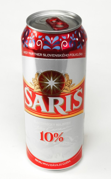 Šariš 10° - 4.1%- světlé pivo - Slovenské pivo - plech - 0.5L