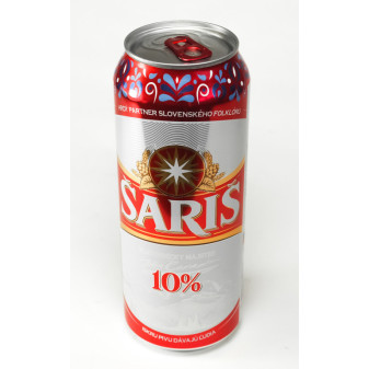 Šariš 10° - 4.1%- světlé pivo - Slovenské pivo - plech - 0.5L