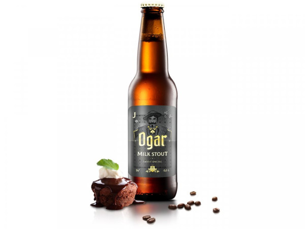 Ogar Milk Stout 14° - nefiltrované pivo- 6,2% - Kunčický pivovar - 0.75L