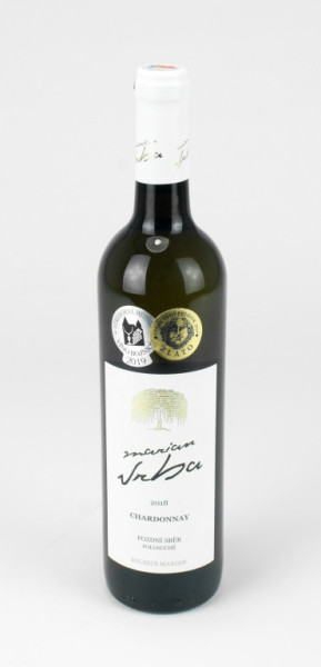Chardonnay - pozdní sběr bílé polosladké - 13% - vinařství Vrba - 0.75 l