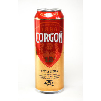 Corgoň 12% - světlý ležák - plech - 4,9% - Slovenské pivo - 0.5L