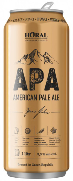 Horal APA - volba pivních znalců 5.3% - světlý svrchně kvašené pivo - Plech - 1L