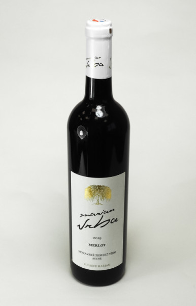 Merlot - moravsko zemské červené suché 10,5% - vinařství Vrba - 0.75 l