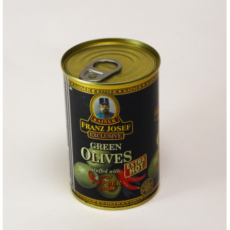 Olivy zelené plněné pálivou paprikovou pastou - Franc josef - 300g