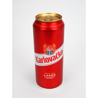 Karlovačko 5% - světlé chorvatské pivo - plech - 0.5L