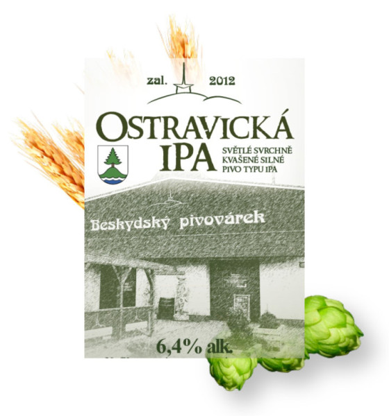 Ipa Ostravická - svrchně kvašené pivo 6.4% - Beskydský pivovárek 1,5L