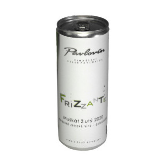 Frizzante - Muškát žlutý - jemně perlivé polosladké - Pavlovín - plech - 0.25 l