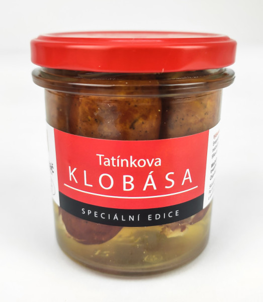 Tatínkova klobása 180g - sterilovaný masný výrobek Machač