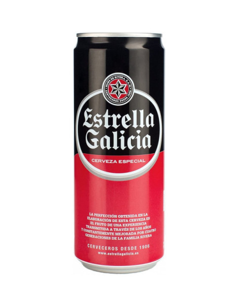 Estrella Galicia pivo 5.5% - světlý ležák- Španělsko - plech- 0.5L