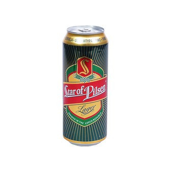 Star of Pilsen pivo 4.7% - světlý ležák - Česko - plech - 0.5L