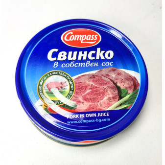 Vepřové maso ve vlastní šťávě Compass - Bulharsko - 180g