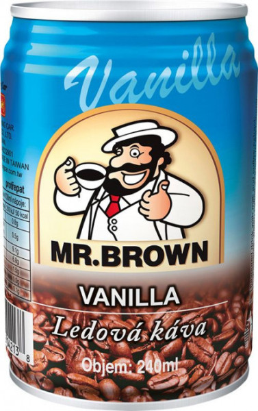 Káva MR. Brown vanilla - nápoj s mlékem a kávovým nálevem - King Car - 240 ml