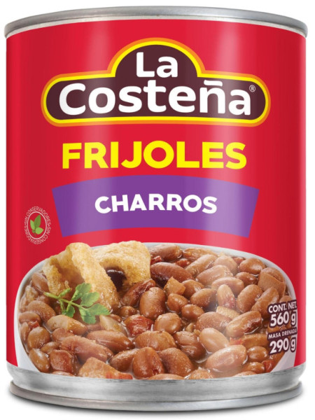 Frijoles - Pinto Charros - kořeněné kovbojské fazole s klobásou chorrizo - La costeňa - 560g