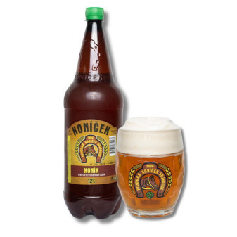 Koník 12° - světlý ležák - 4,9% - pivovar Koníček - 1.5L