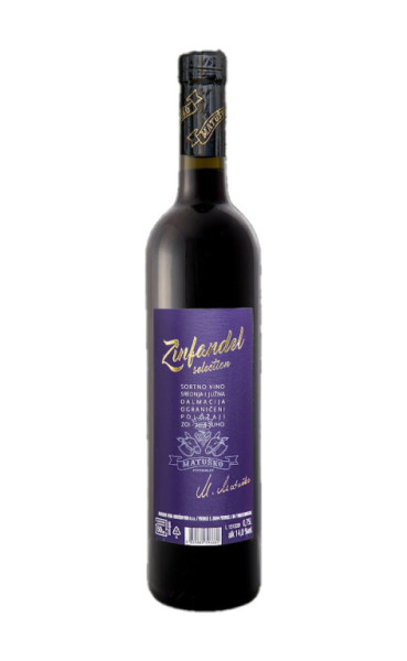 Zinfandel 2017 - červené suché víno 14,0% - Matuško vina - chorvatské víno - 0.75 l